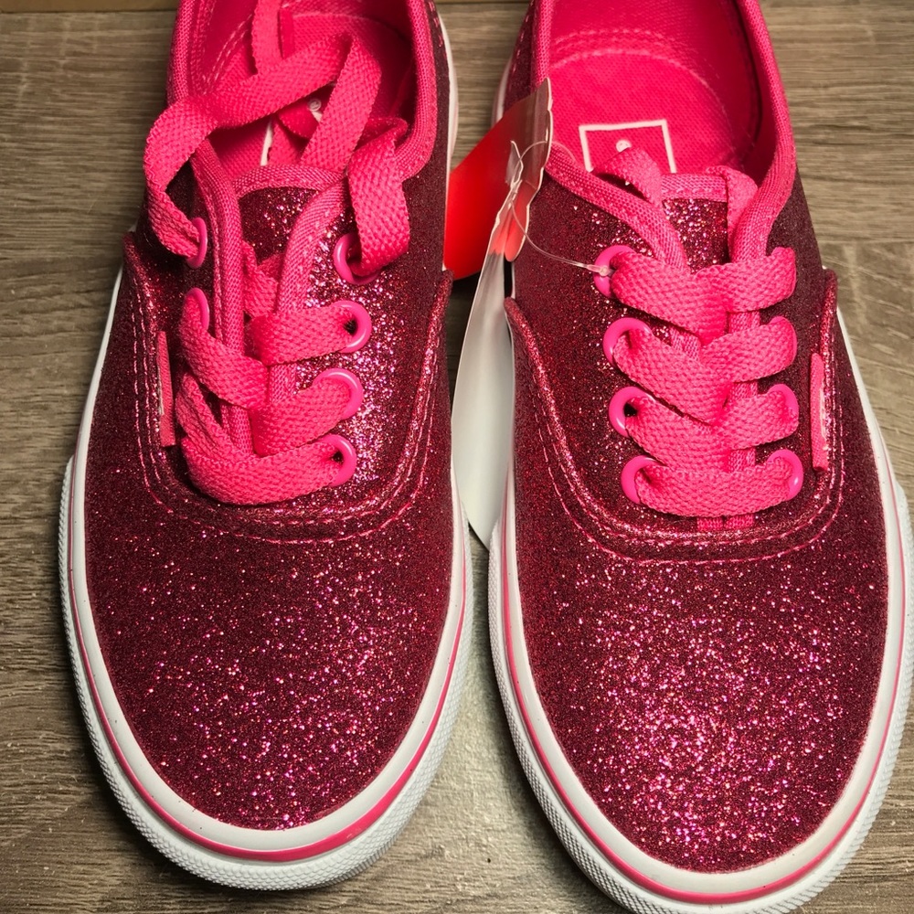 Girls Vans Shoes Authentic in Glitter Rosy sz 11.5